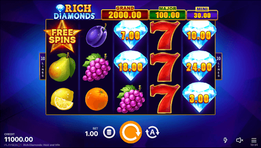 Rich Diamonds Hold and Win Reels